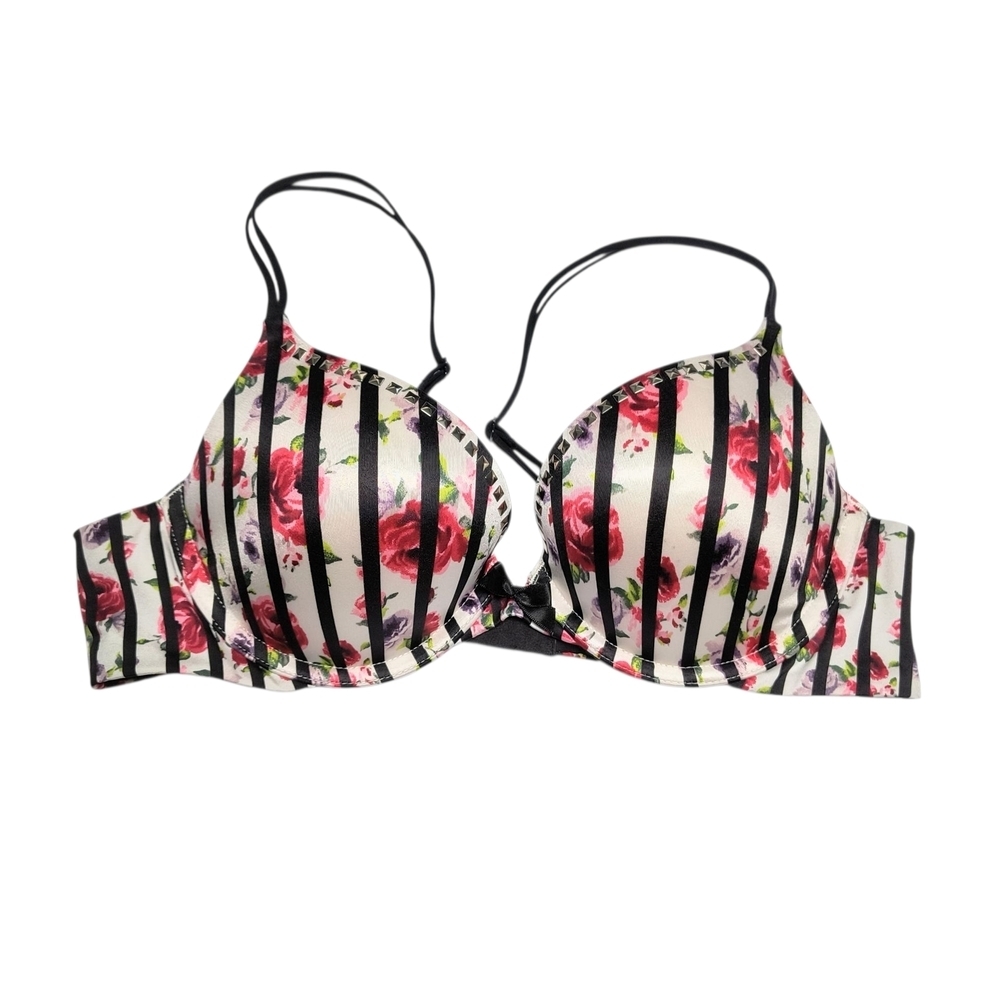 Victoria's Secret Very Sexy Push Up Floral Striped Bra 36B